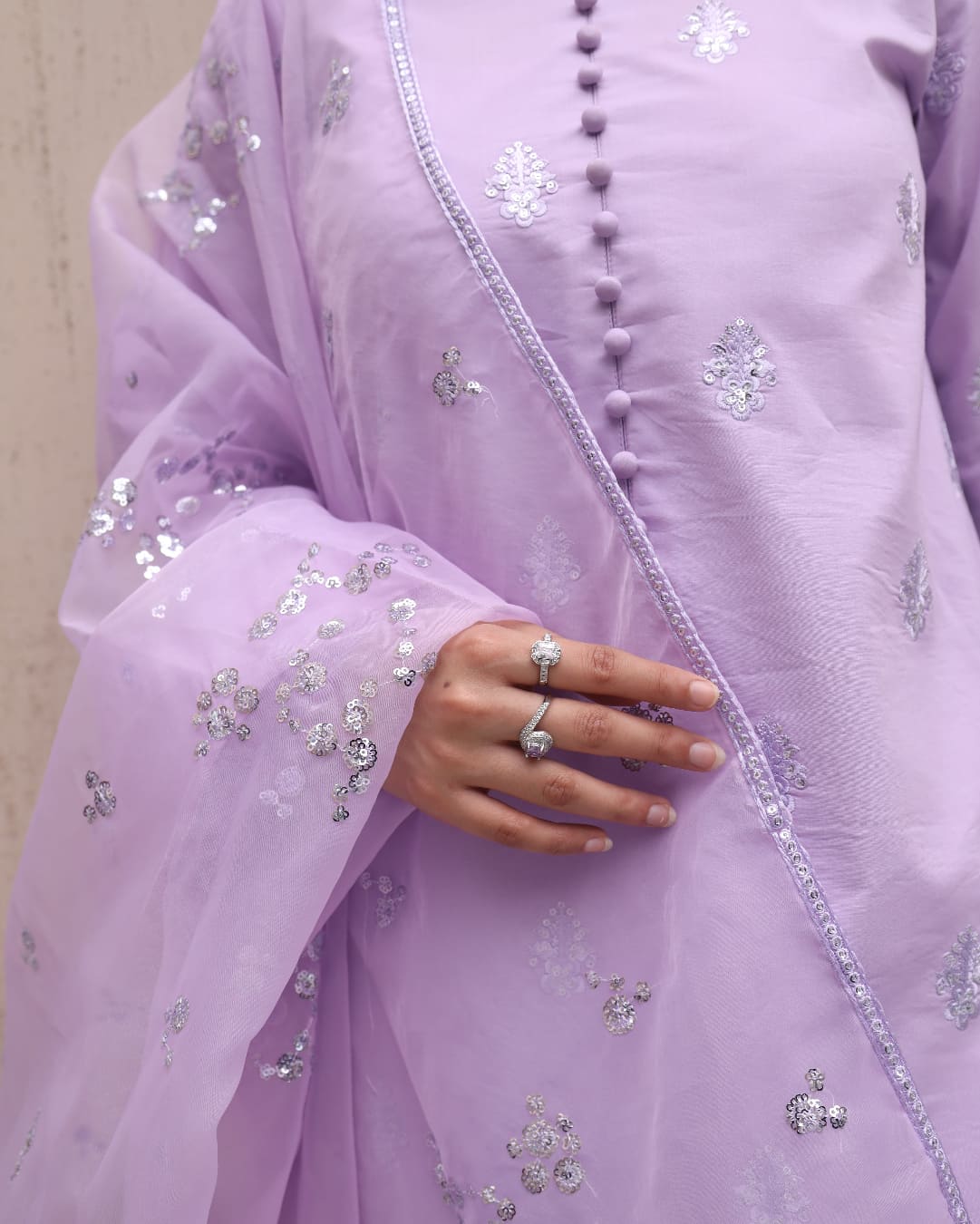 Noor-e-Eid / lilac bloom – Festive Embroidered Suit for Women