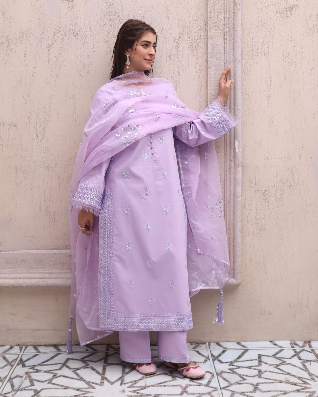 Noor-e-Eid / lilac bloom – Festive Embroidered Suit for Women