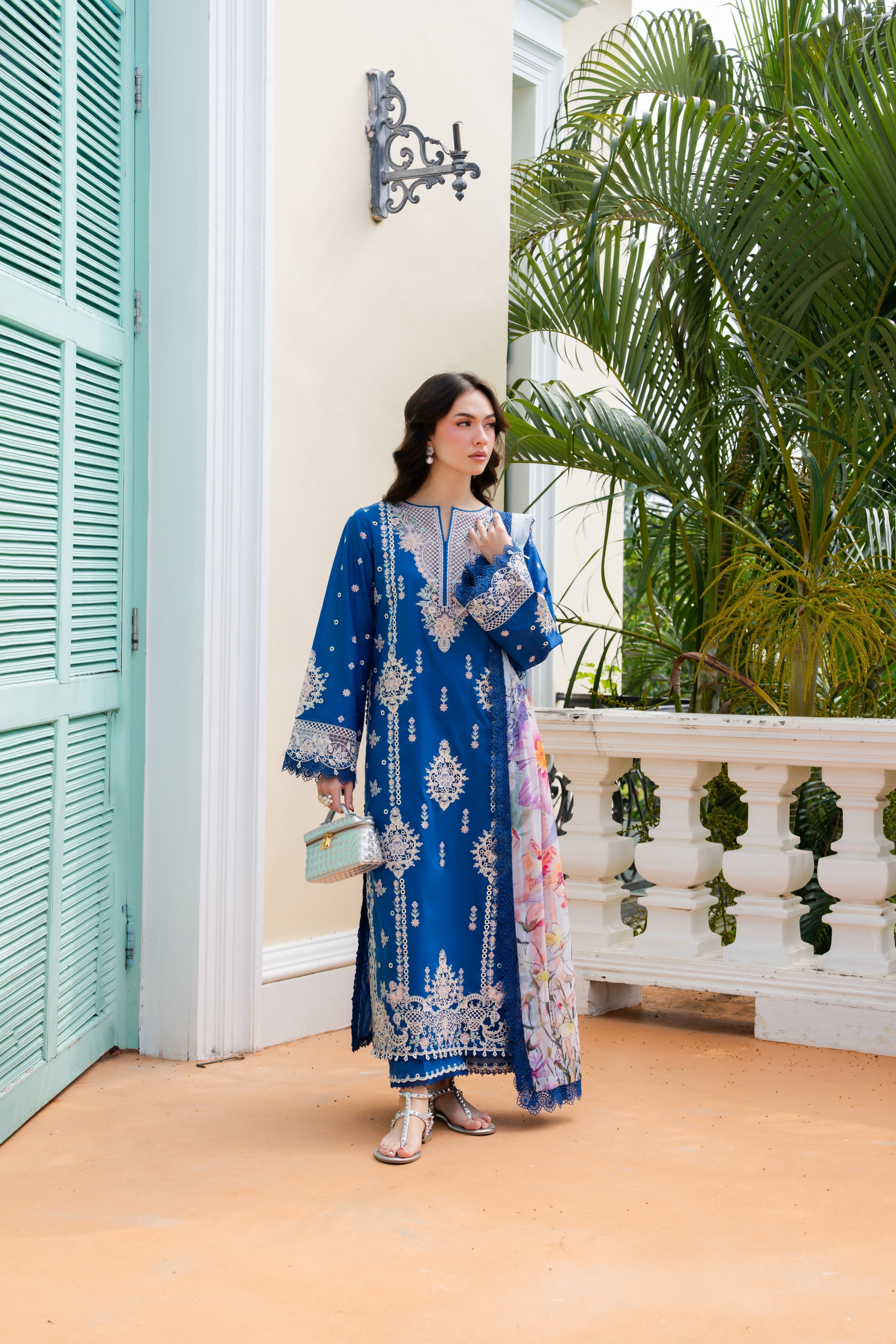 Aneelas Luxury Lawn Emb 3pc Printed Chiffon Duppata [LUX-26-70-B] [Dispatch Time 2 Months]