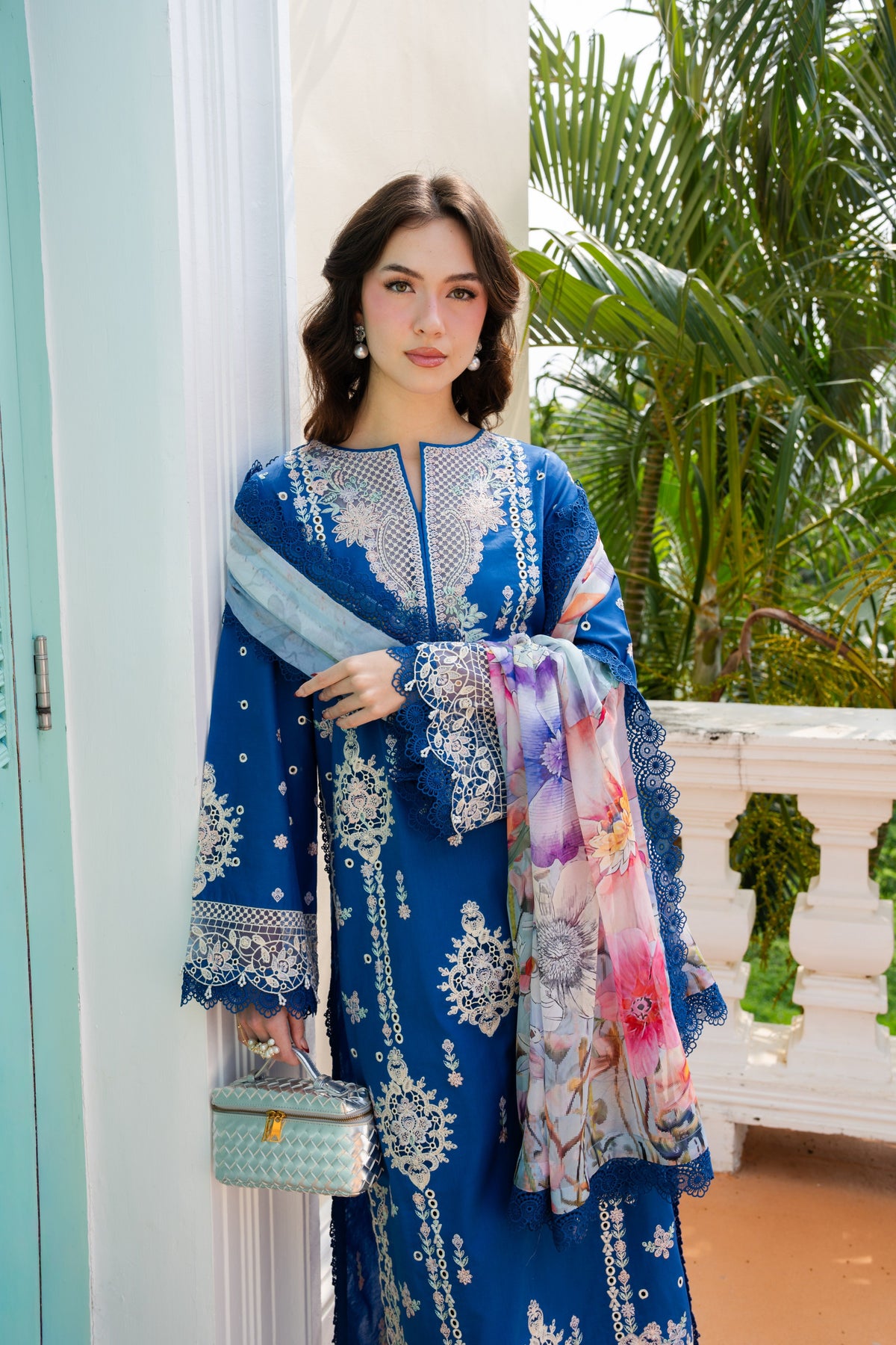 Aneelas Luxury Lawn Emb 3pc Printed Chiffon Duppata [LUX-26-70-B] [Dispatch Time 2 Months]