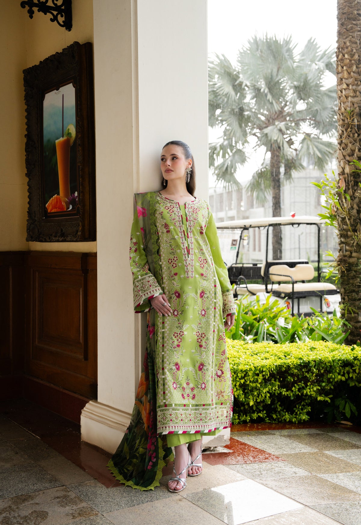 Aneelas Luxury Lawn Emb 3pc Chiffon Duppata [LUX-26-49-A] [Dispatch Time 2.5 Months]