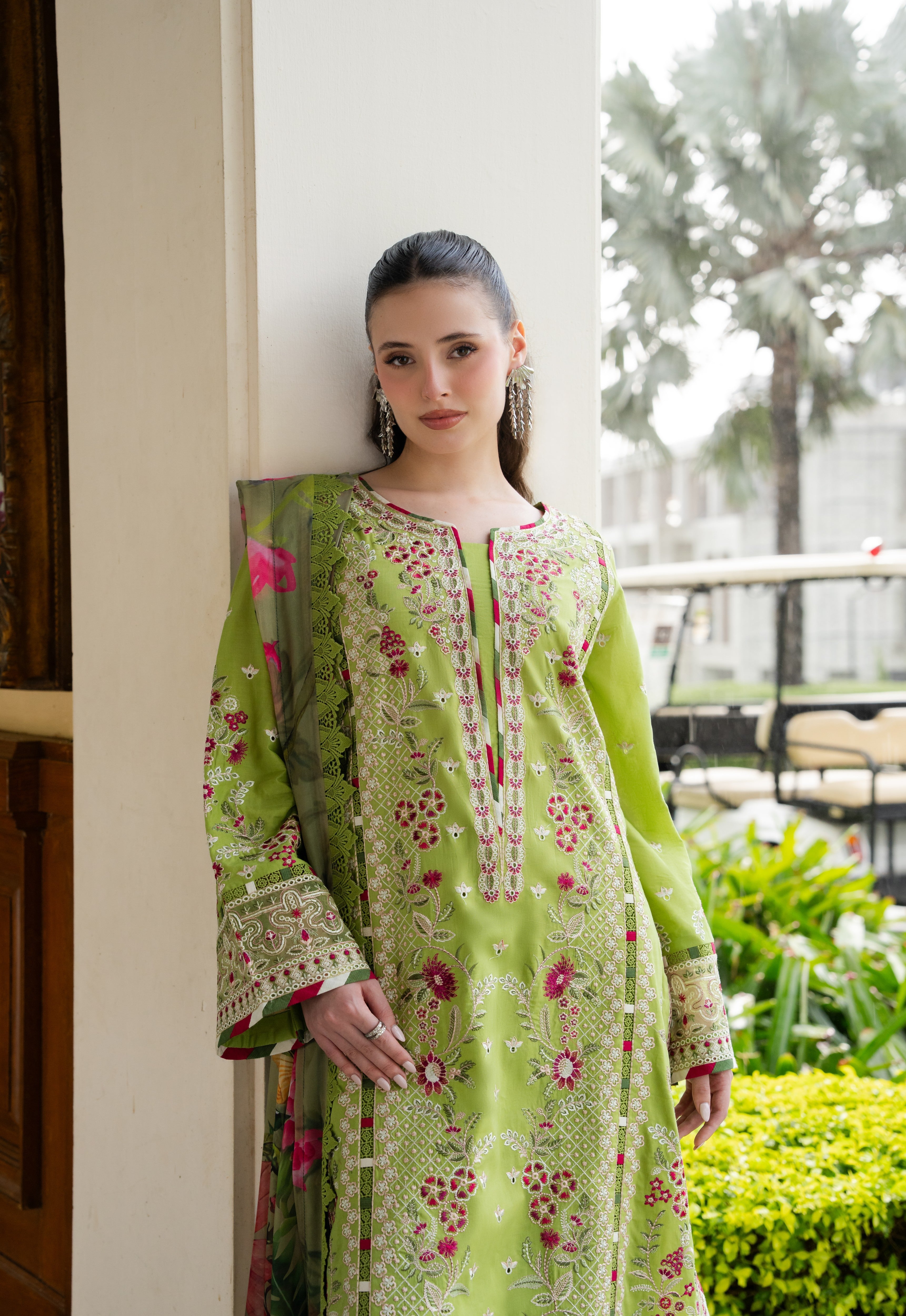 Aneelas Luxury Lawn Emb 3pc Chiffon Duppata [LUX-26-49-A] [Dispatch Time 2.5 Months]