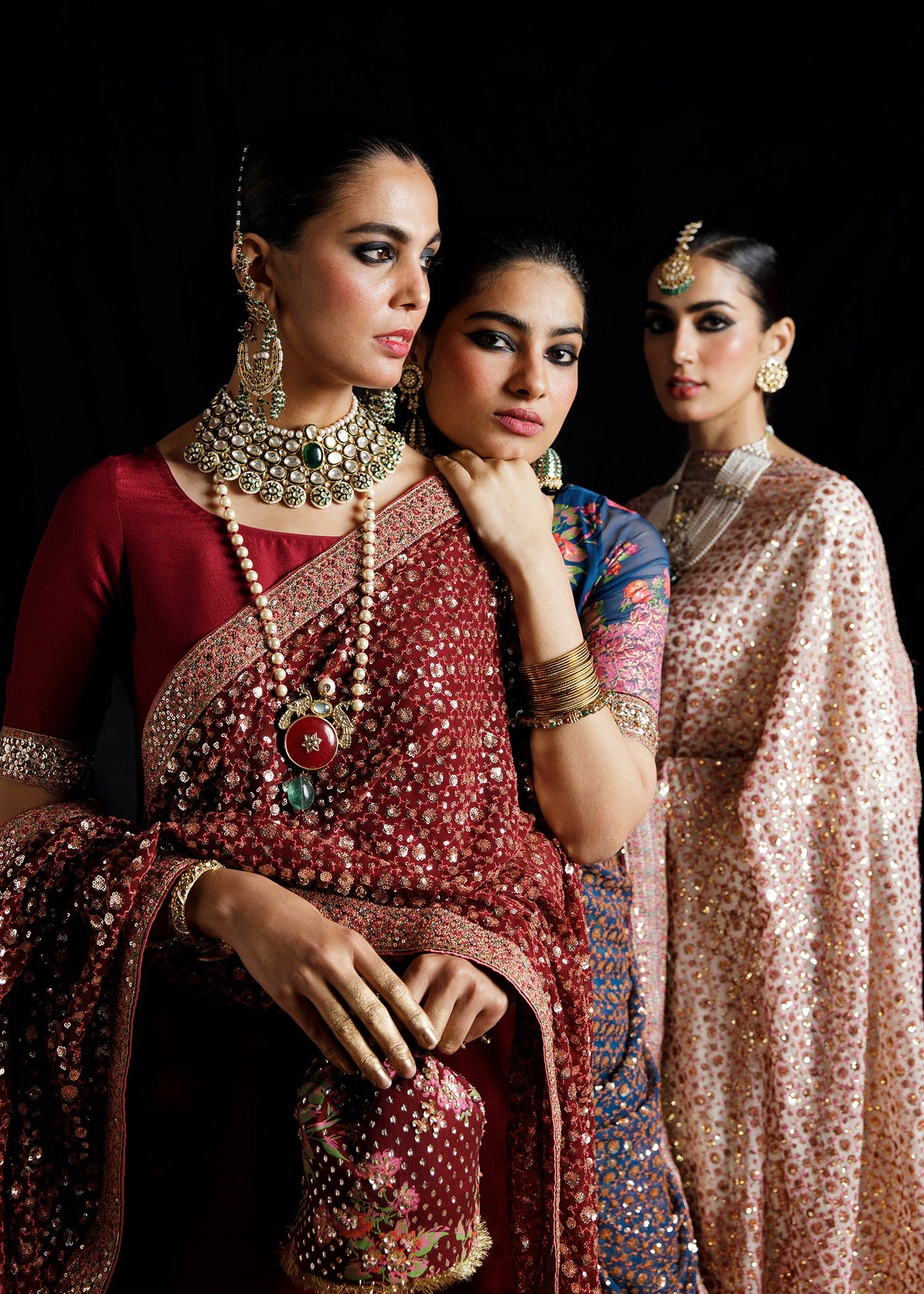 Embroidered Khaddi net dupatta(as shown)