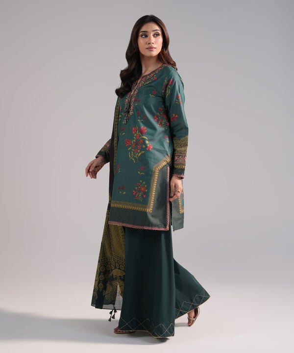3 Piece - Embroidered Zari Lawn Suit