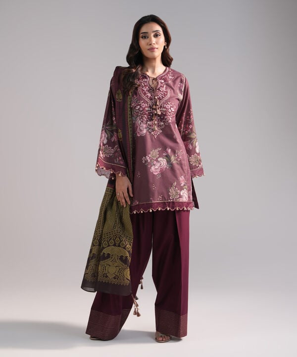 3 Piece - Embroidered Zari Lawn Suit