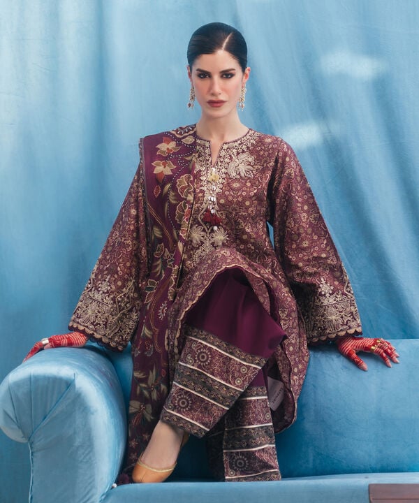 Embroidered Zari Lawn Shirt