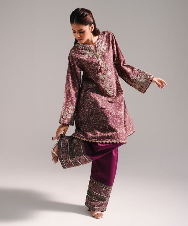 Embroidered Zari Lawn Shirt