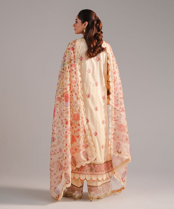 3 Piece - Embroidered Jacquard Suit