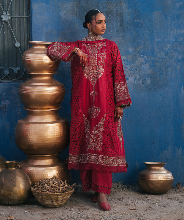 3 Piece - Embroidered Jacquard Suit