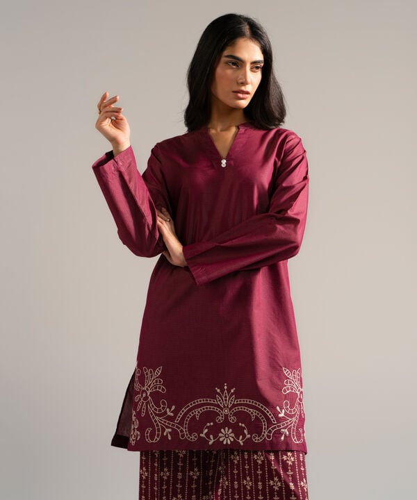 2 Piece - Embroidered Zari Lawn Suit