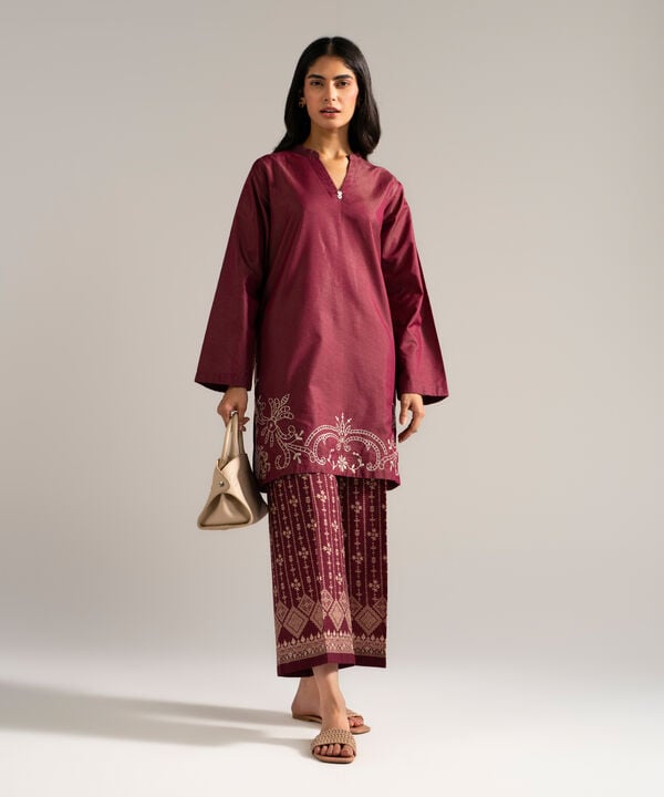 2 Piece - Embroidered Zari Lawn Suit