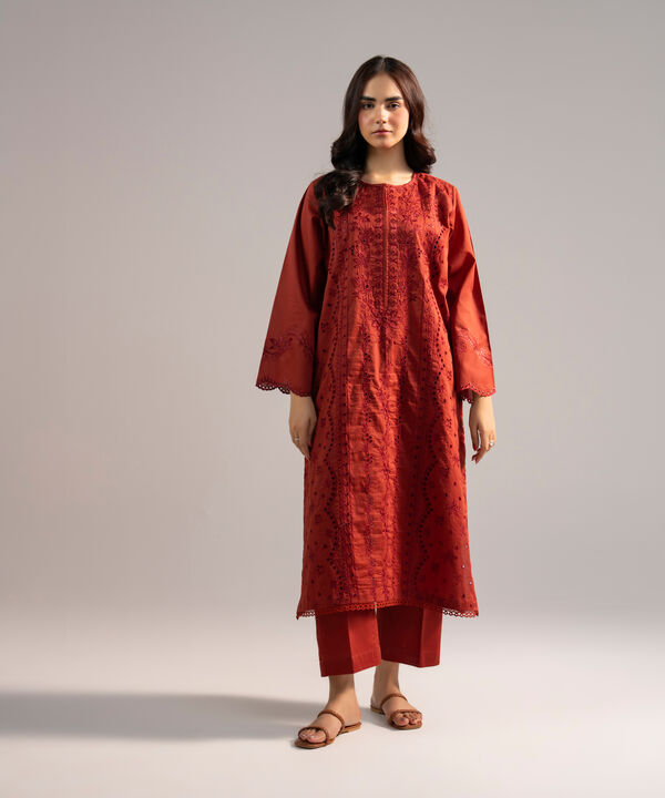 2 Piece - Embroidered Dobby Suit
