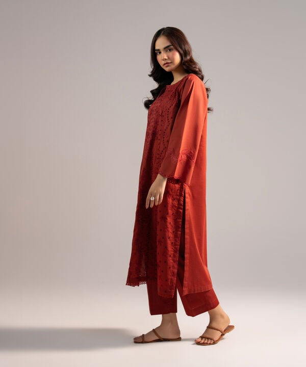 2 Piece - Embroidered Dobby Suit