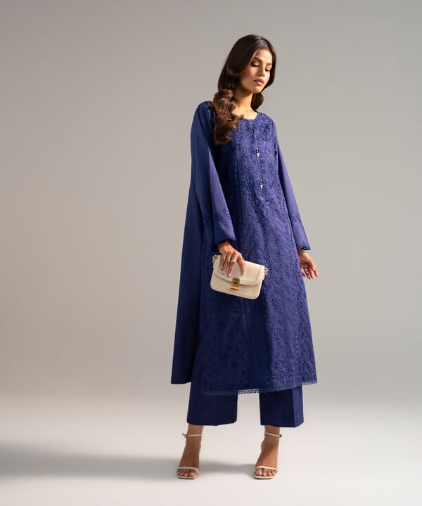 2 Piece - Embroidered Dobby Suit