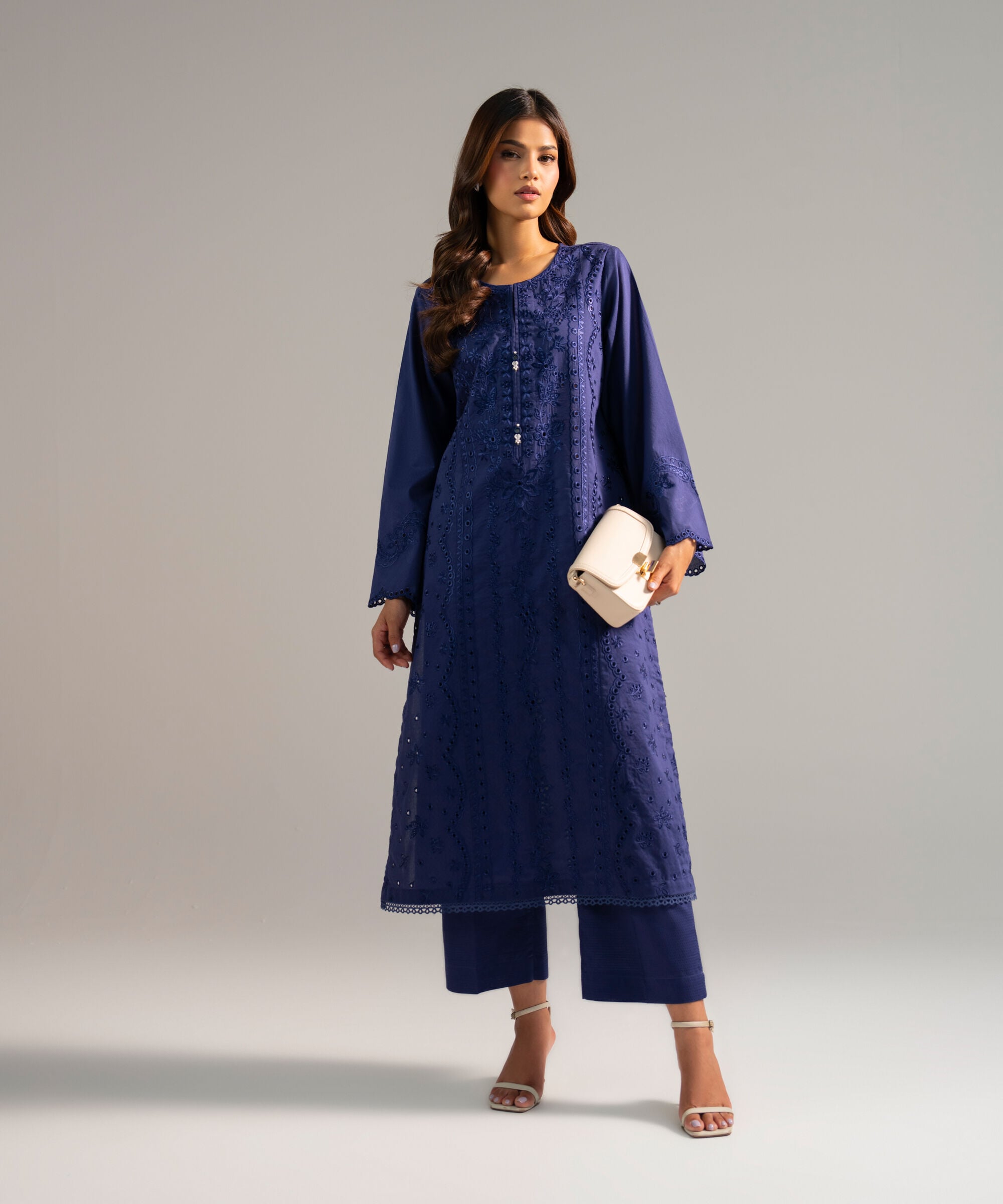 2 Piece - Embroidered Dobby Suit