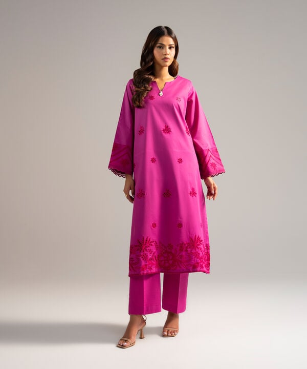 2 Piece - Embroidered Dobby Suit
