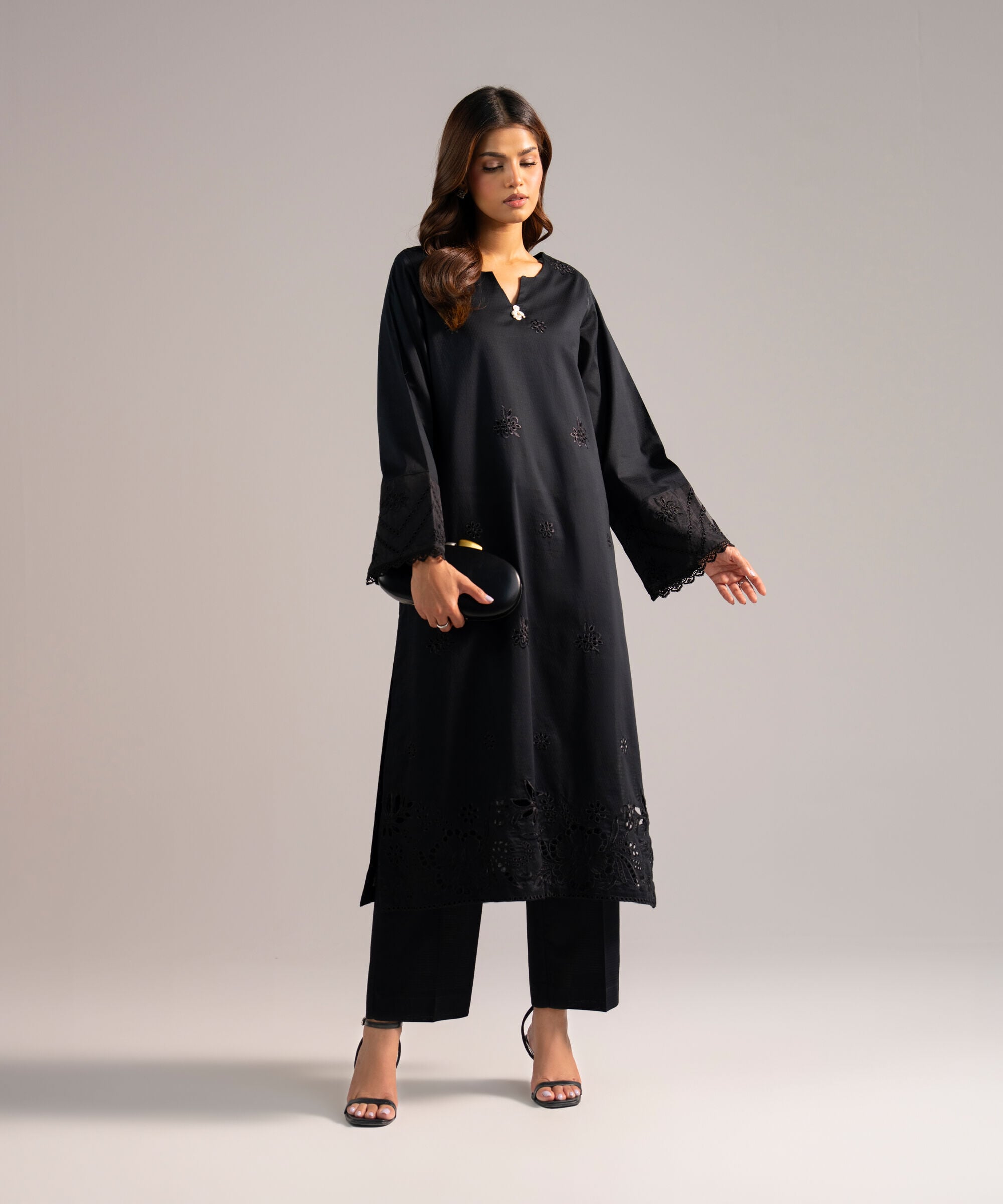 2 Piece - Embroidered Dobby Suit