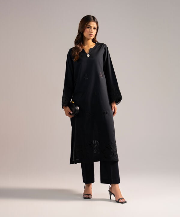 2 Piece - Embroidered Dobby Suit