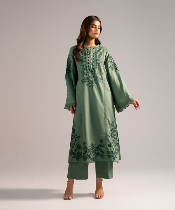 2 Piece - Embroidered Dobby Suit