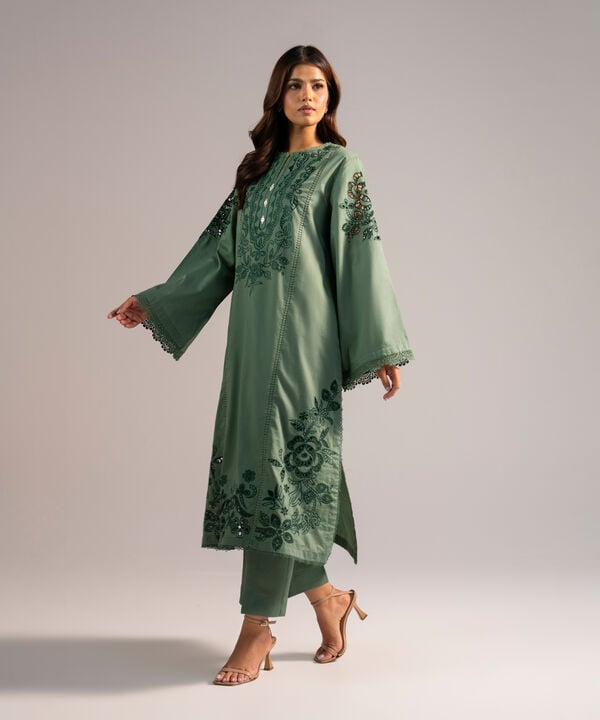 2 Piece - Embroidered Dobby Suit