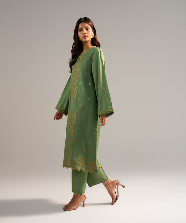 2 Piece - Embroidered Dobby Suit