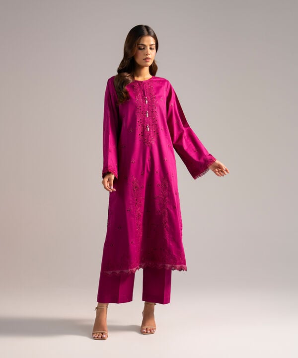 2 Piece - Embroidered Dobby Suit