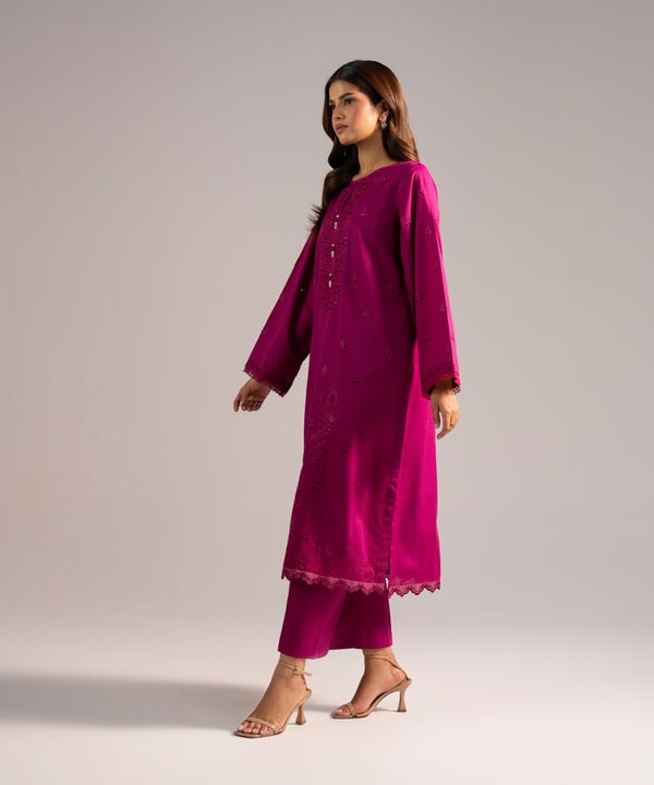 2 Piece - Embroidered Dobby Suit