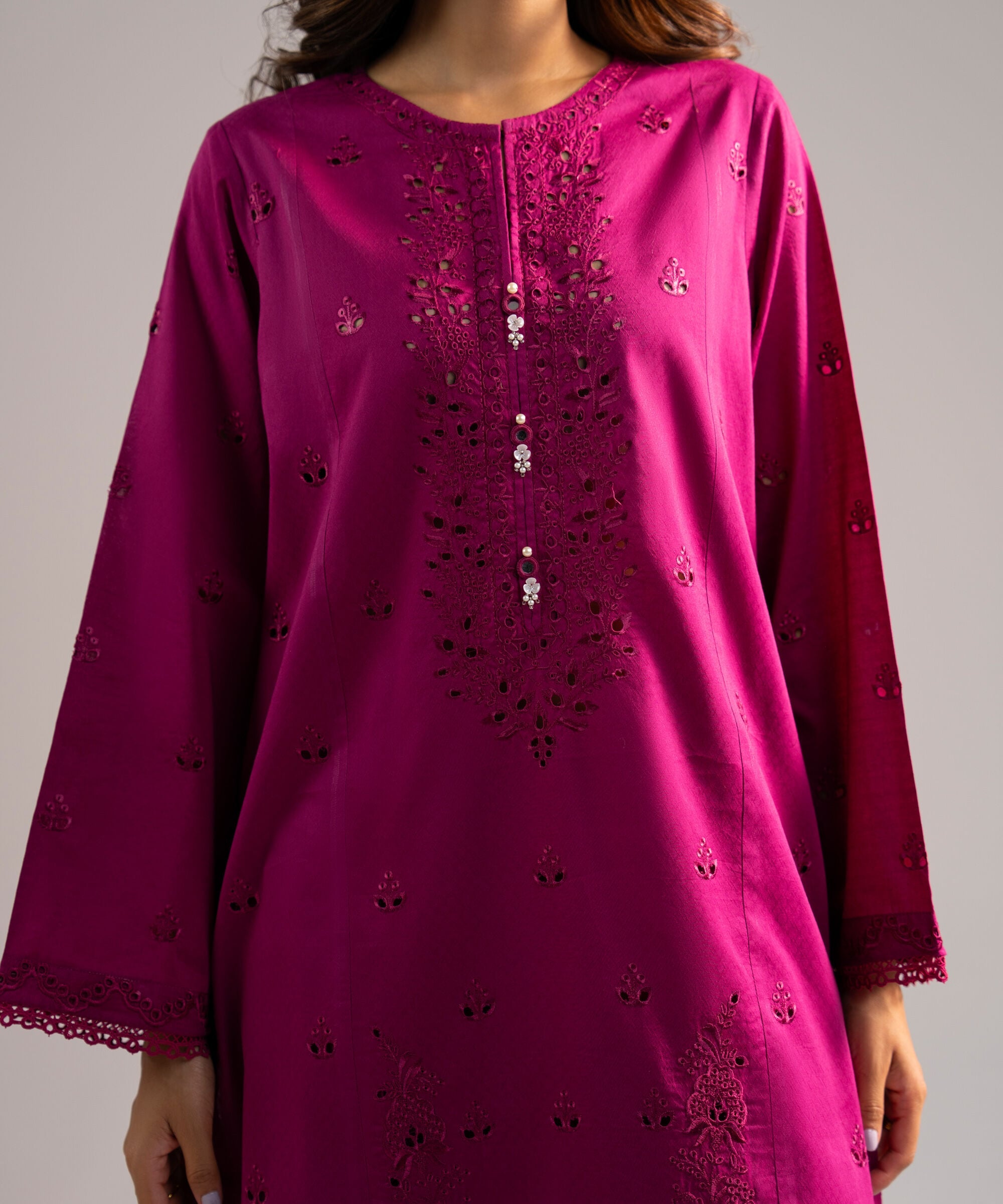 2 Piece - Embroidered Dobby Suit