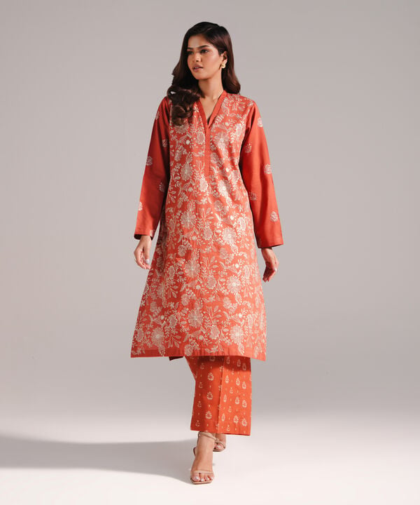 2 Piece - Embroidered Dobby Suit