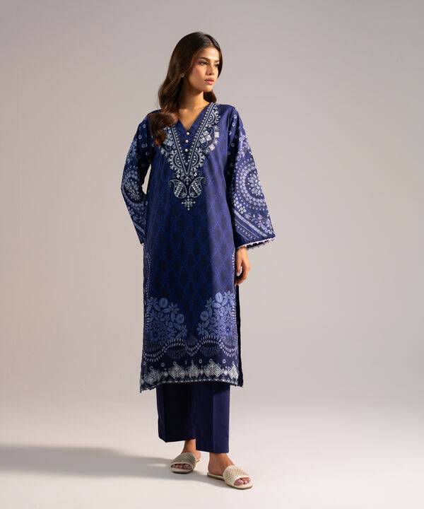 2 Piece - Embroidered Dobby Suit