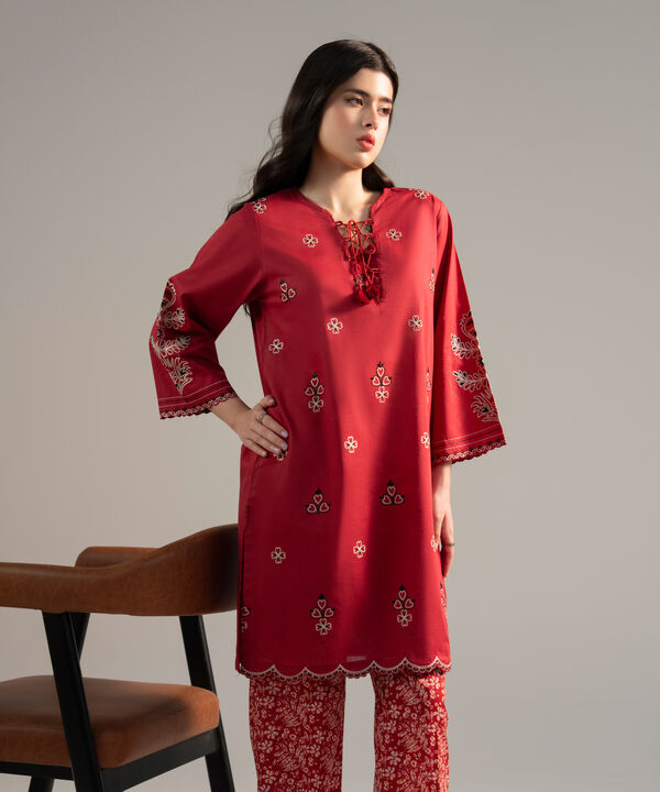 Embroidered Crosshatch Shirt