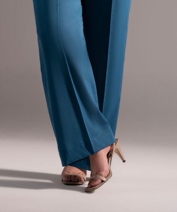 Solid Crosshatch Straight Pants