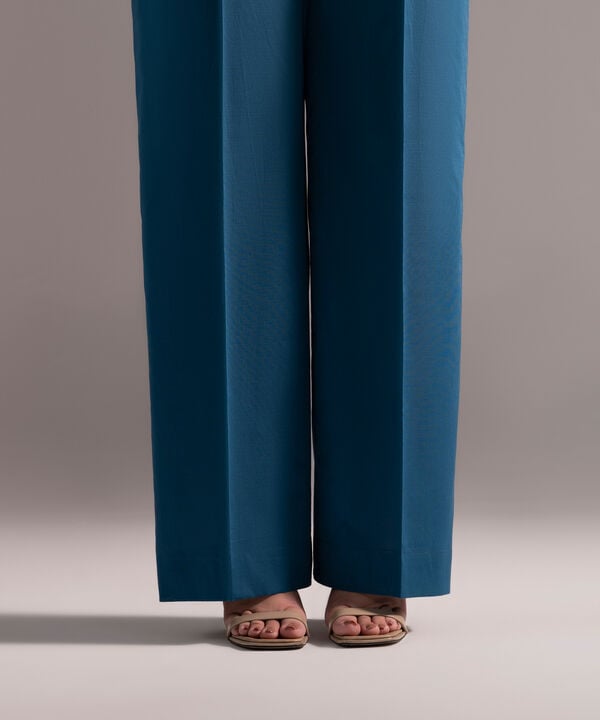 Solid Crosshatch Straight Pants