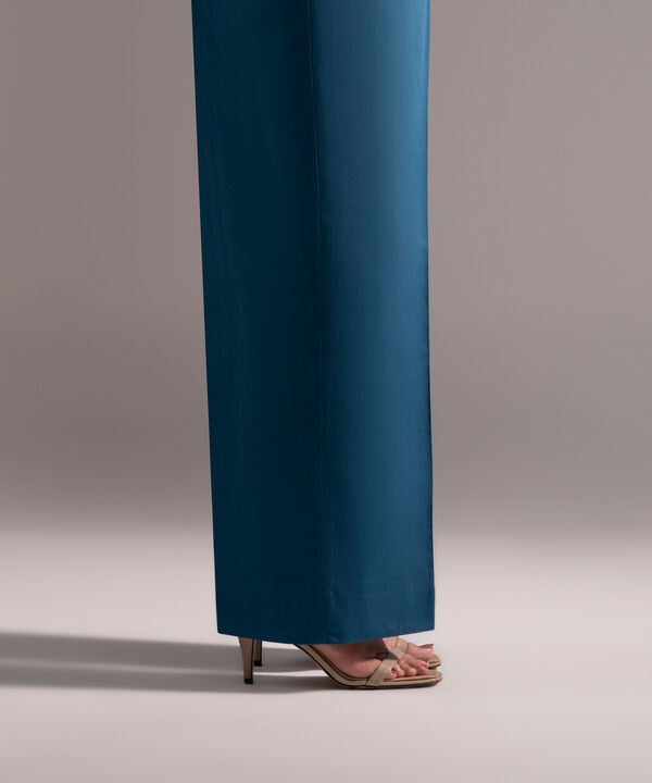 Solid Crosshatch Straight Pants