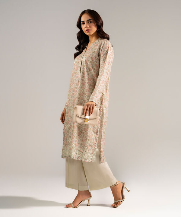 2 Piece - Embroidered Zari Lawn Suit