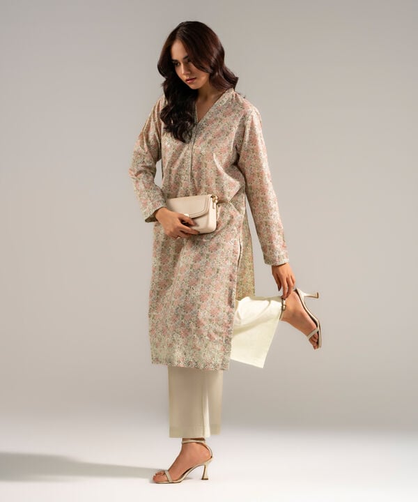 2 Piece - Embroidered Zari Lawn Suit