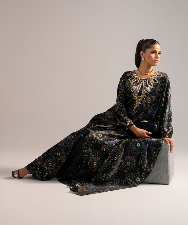 2 Piece - Printed Satin Suit