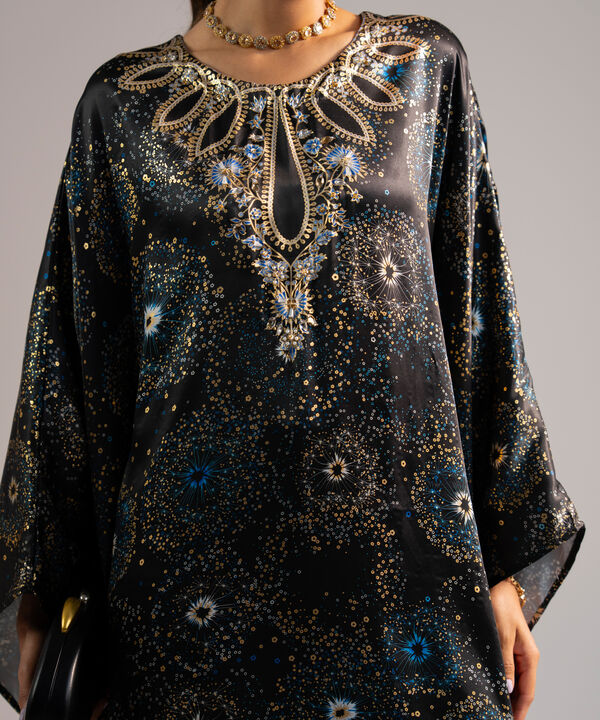 2 Piece - Printed Satin Suit