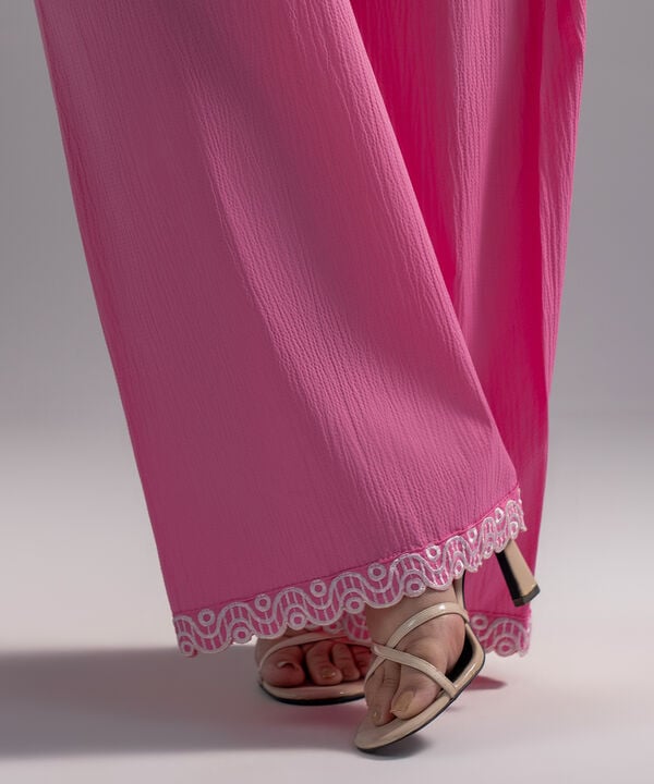 Embroidered Seersucker Shalwar