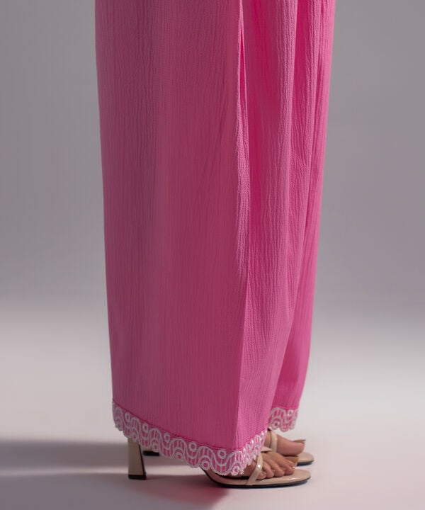 Embroidered Seersucker Shalwar