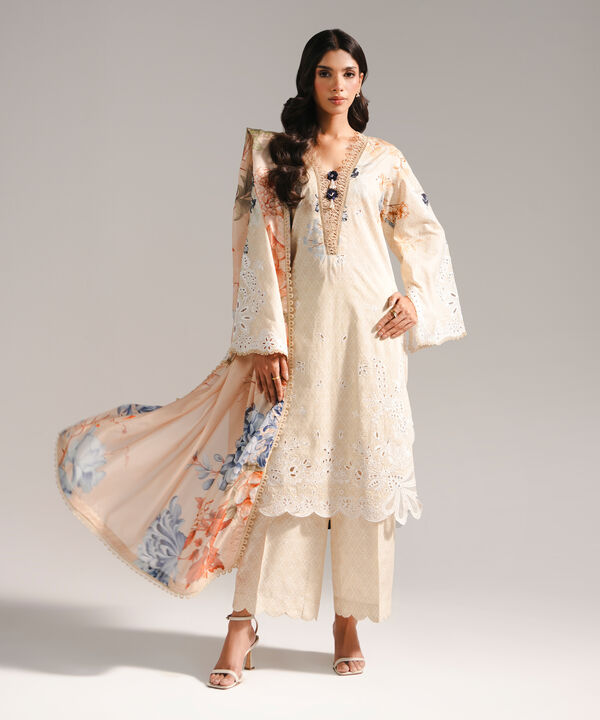 3 Piece - Embroidered Jacquard Suit