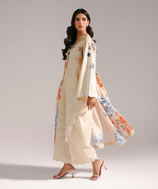 3 Piece - Embroidered Jacquard Suit