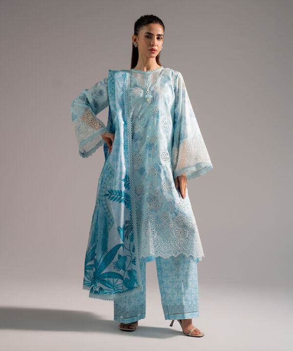 3 Piece - Embroidered Jacquard Suit