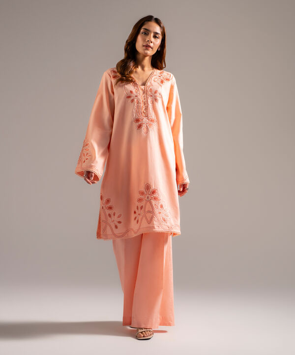 2 Piece - Embroidered Jacquard Suit