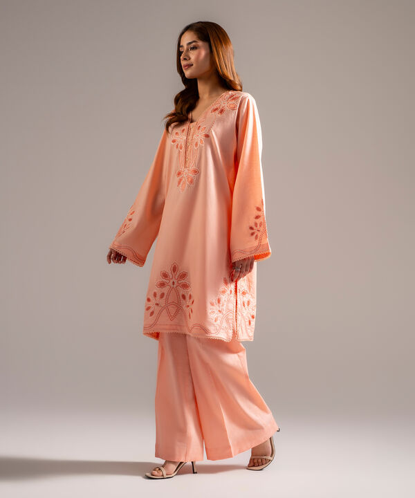 2 Piece - Embroidered Jacquard Suit