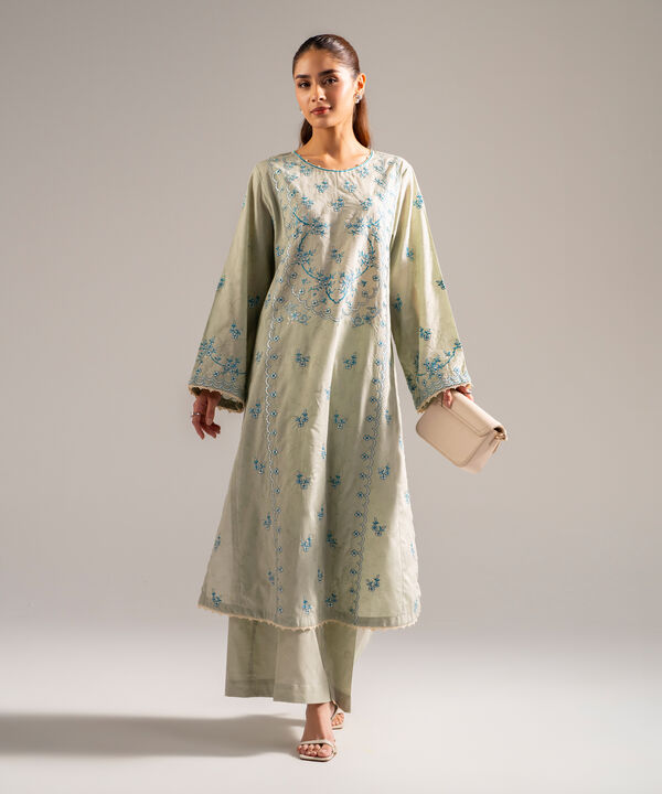 2 Piece - Embroidered Jacquard Suit