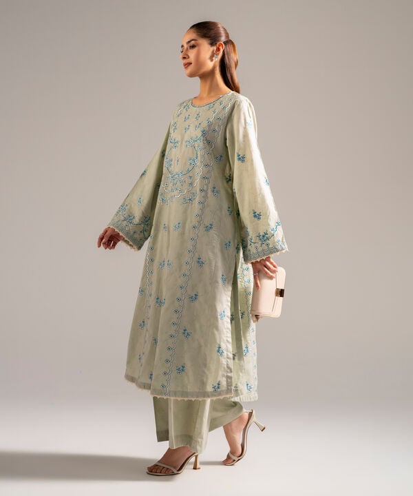 2 Piece - Embroidered Jacquard Suit