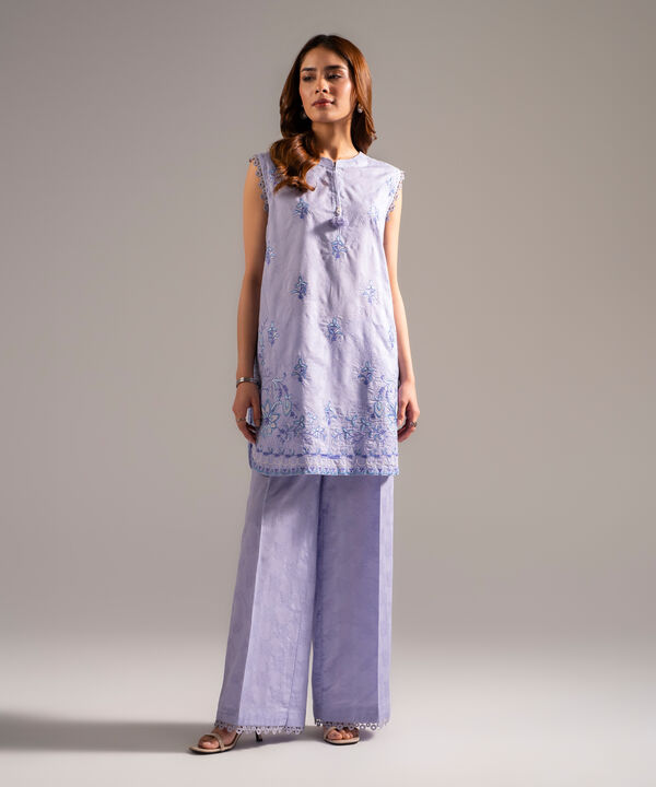 2 Piece - Embroidered Jacquard Suit