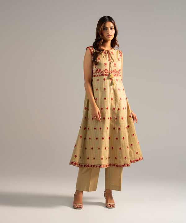 2 Piece - Embroidered Dobby Suit