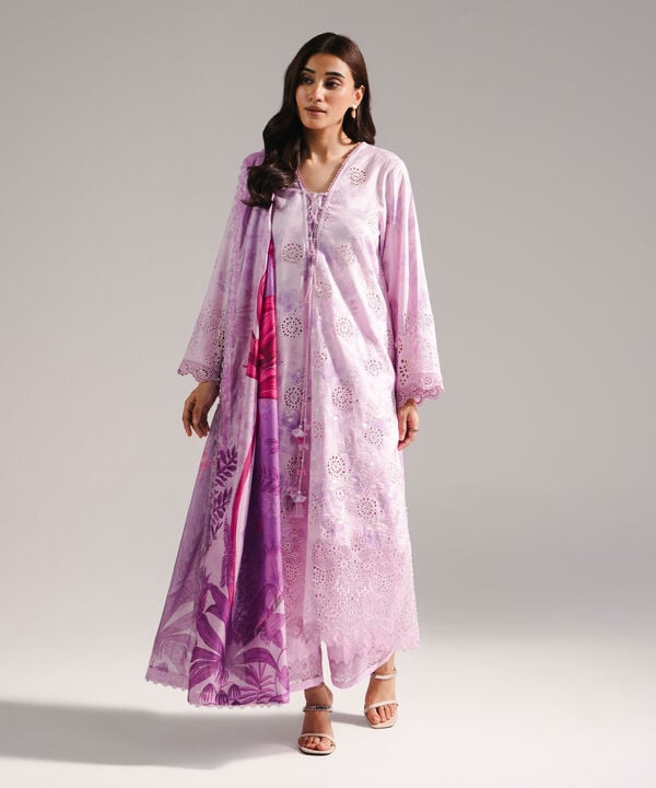 3 Piece - Embroidered Dobby Suit